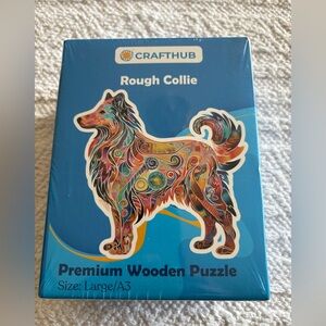🐶 Crafthub Rough Collie Premium Wooden Jigsaw Puzzle, Large